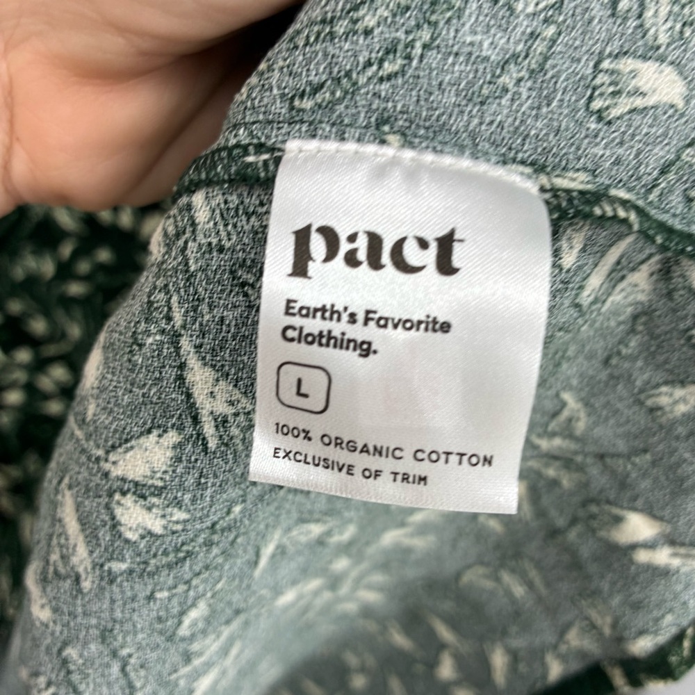 Pact Forest Green Leaf Print Long-Sleeve Mini Dress - Picture 9 of 9